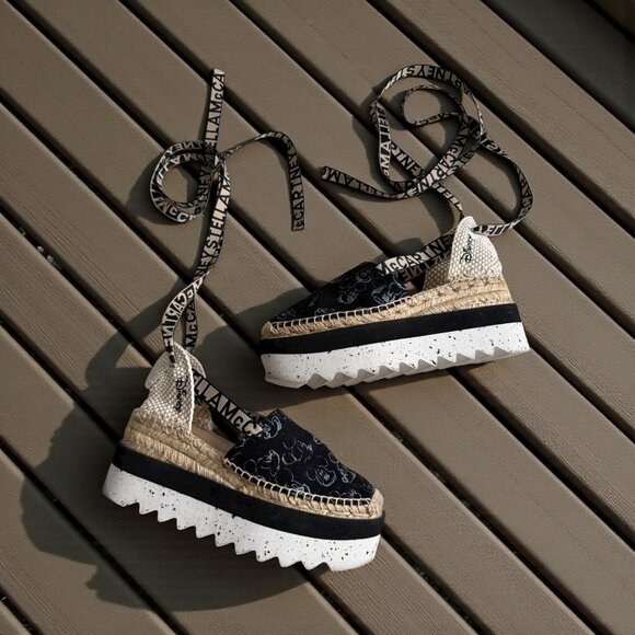STELLA MCCARTNEY x Disney Mickey Mouse Platform Lace Up Espadrilles Sandals Size - Picture 4 of 14
